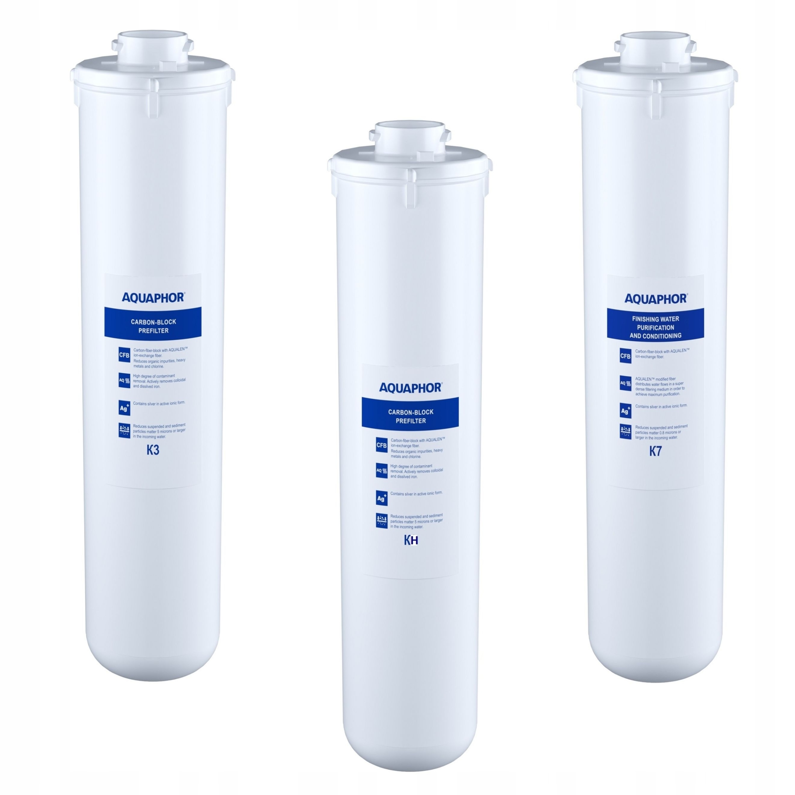 Sada filtračních vložek K3 Kh K7 pro Aquaphor Křišťál H, Eco