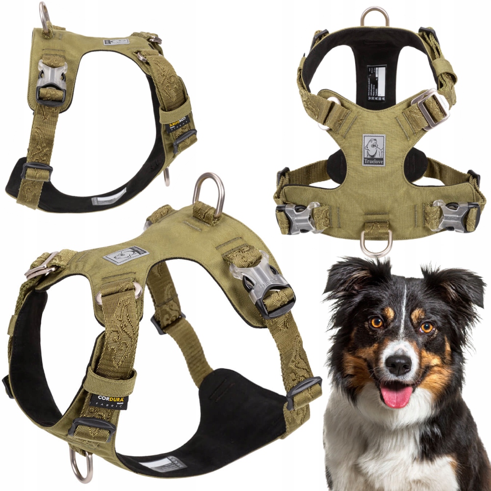 Szelki Dla Psa Wodoodporne Truelove Adventure Soft Khaki Lekkie L