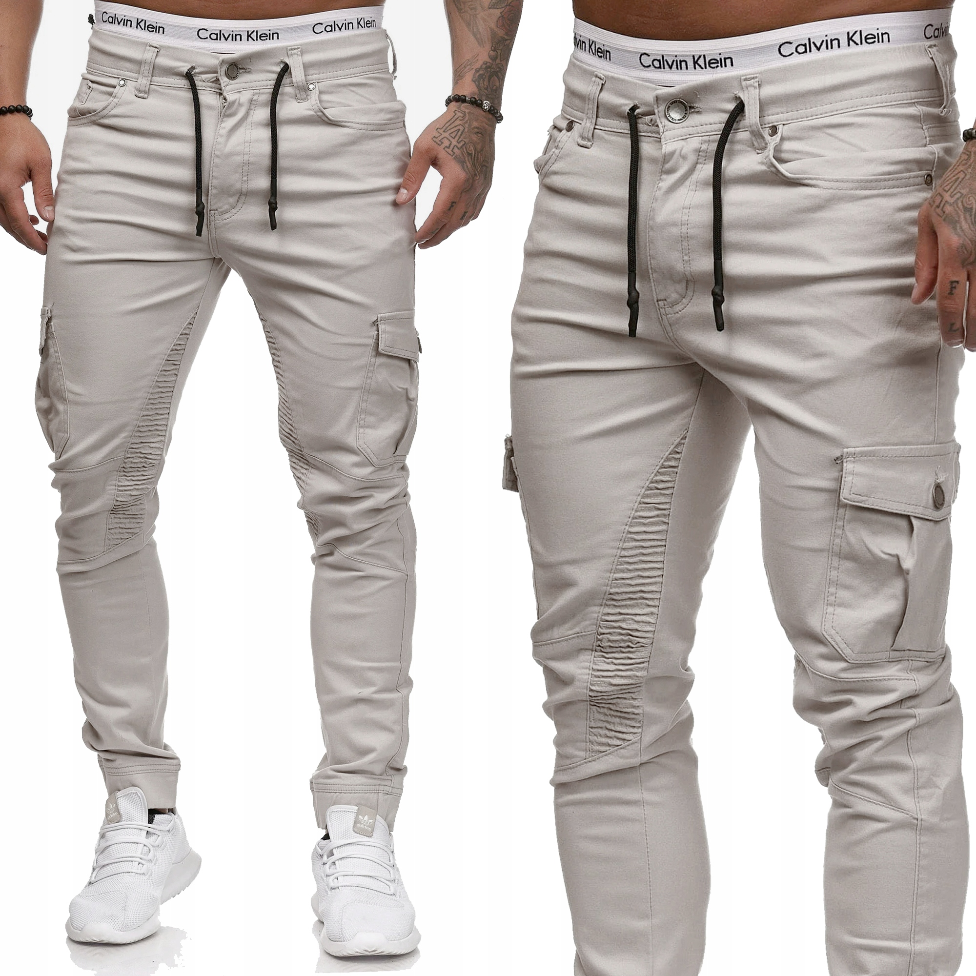 

Spodnie Męskie Joggery Jeansy Bojówki Slimfit