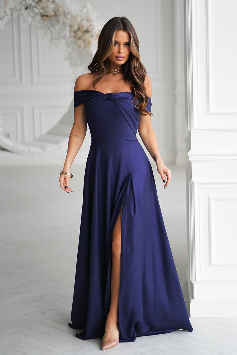 Šaty Na Svatební Hostinu 336 Dlouhá, Modrá, 42