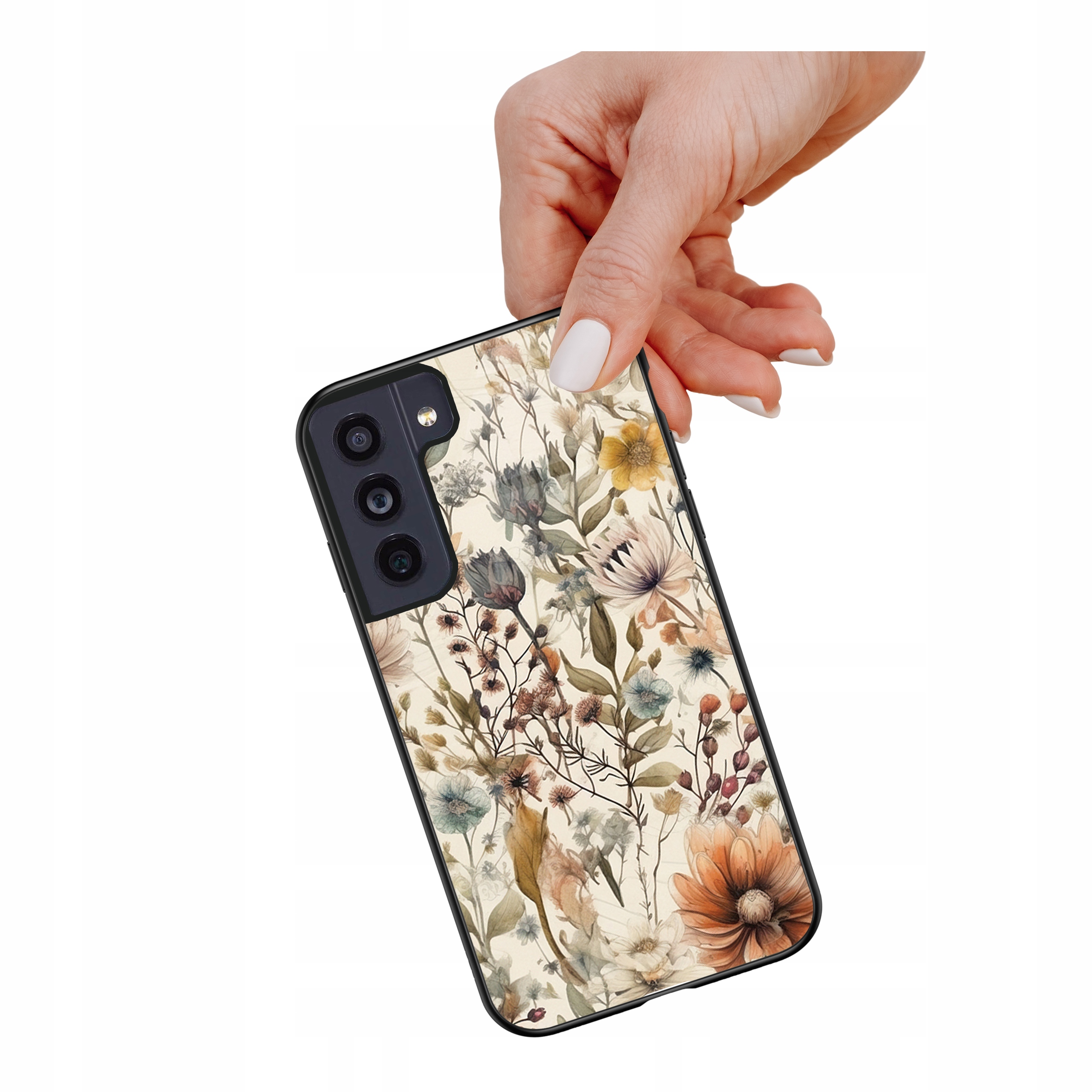 Etui szklane ceramiczne do Samsung Galaxy S23 Łąka beż