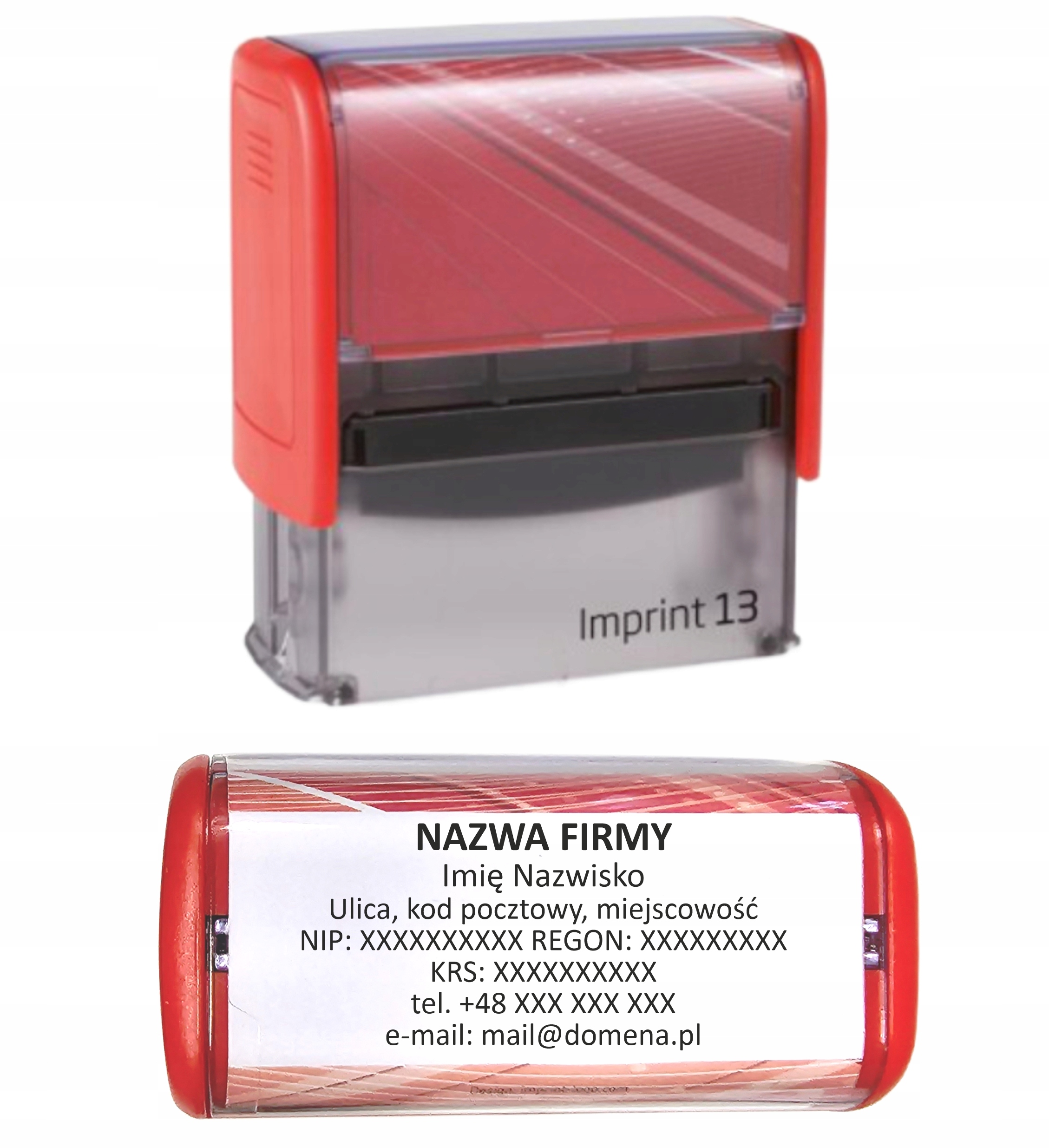 

Pieczątka Imprint 13 do 8 linii Gumka I Projekt