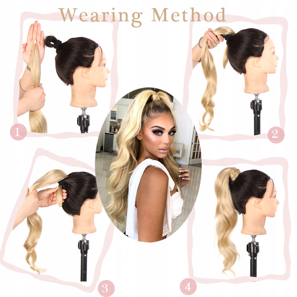 DOCZEPIANY KUCYK Z ELASTYCZNYM DRUTEM 82CM#P27/613 Marka inna marka