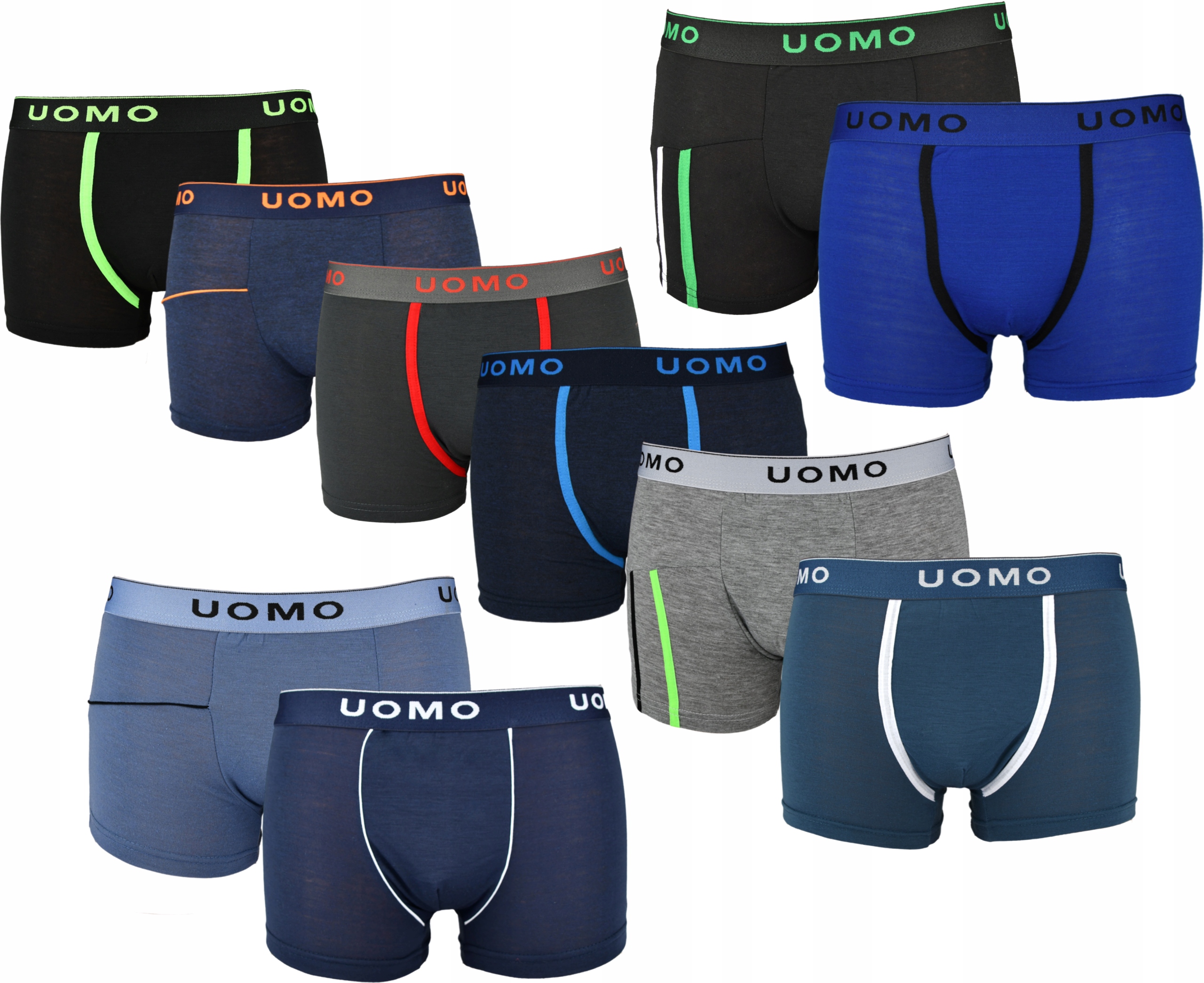 

Tanio 10x Bokserki Męskie Uomo Bawełna+elastyna XL