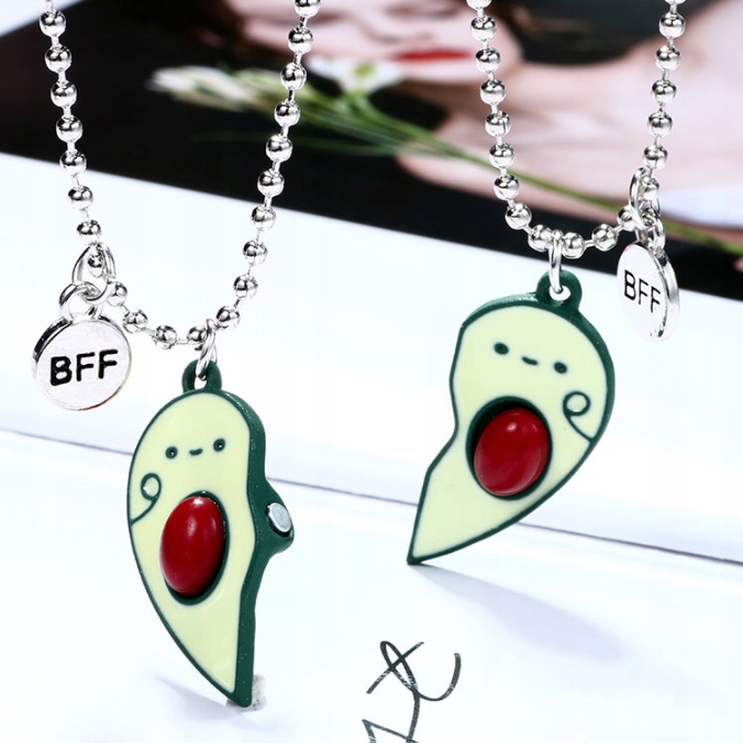 Naszyjnik Przyjaźni Awokado dla Par BFF PRZYJACIÓŁ Materiał stal inny materiał