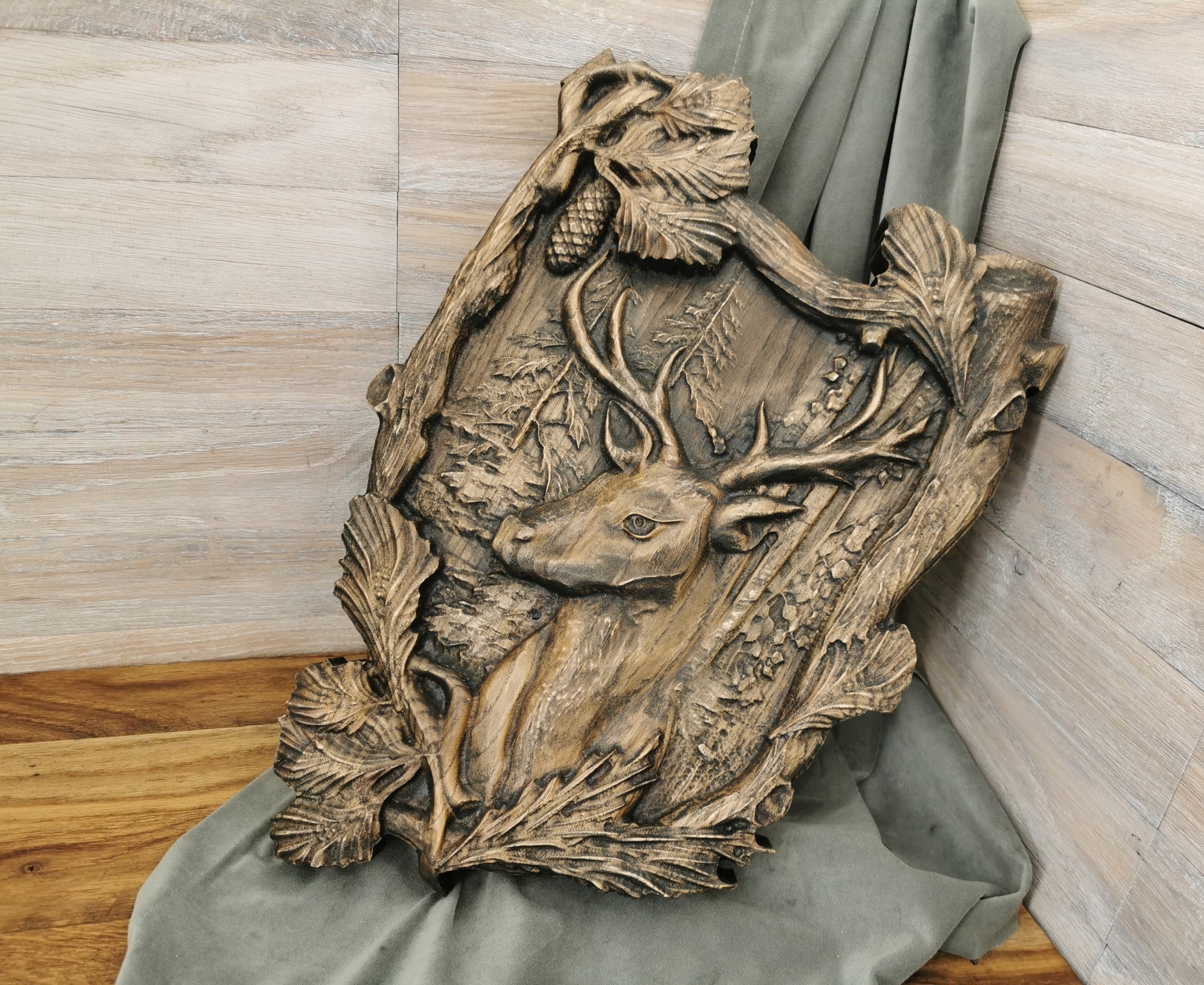 Obraz erb s jelenem na dárek jubilejní 50cm