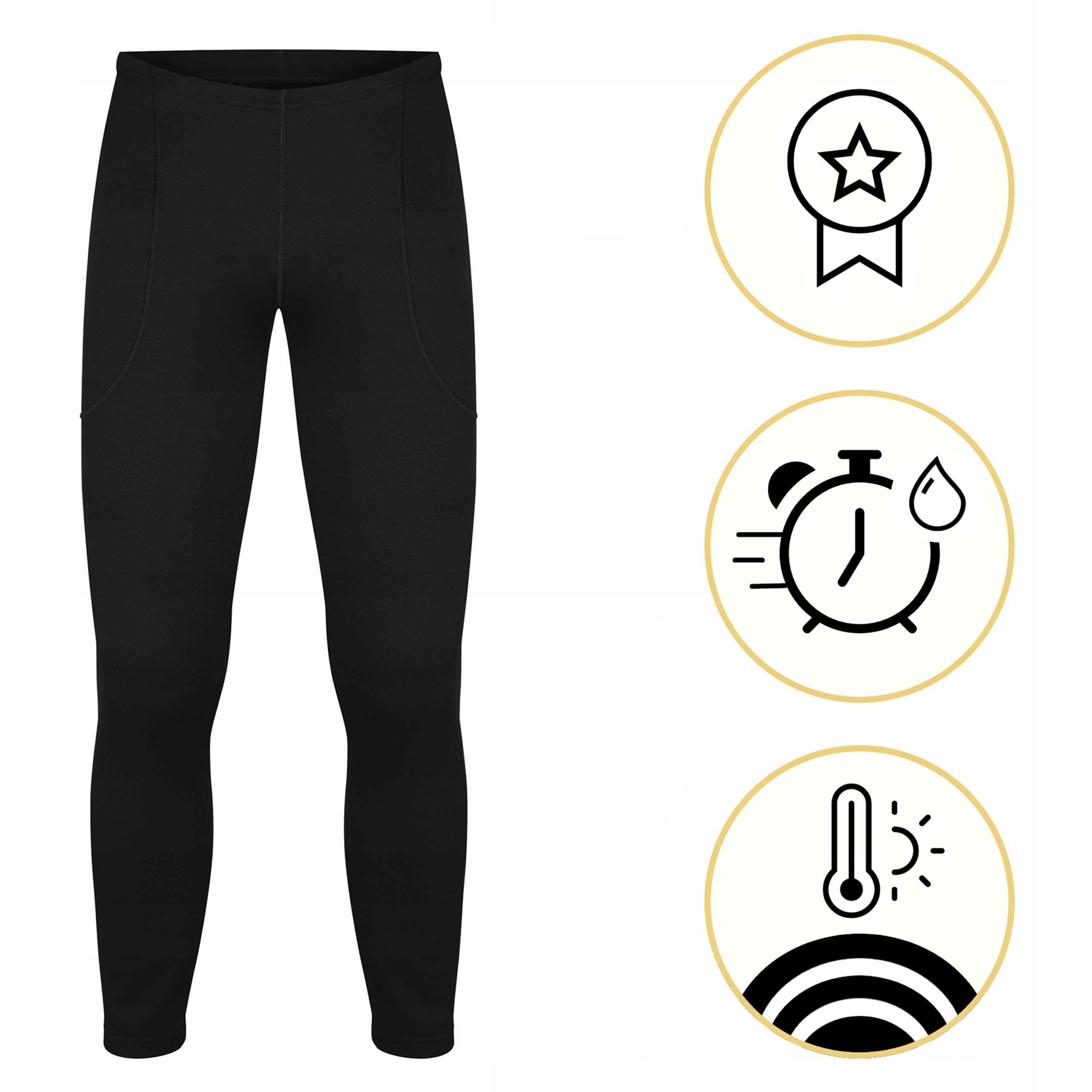 LEGGINSY TERMOAKTYWNE MĘSKIE XXL DAMSKIE CIEPŁE Z MESZKIEM CZARNE POLSKIE Materiał dominujący Poliester