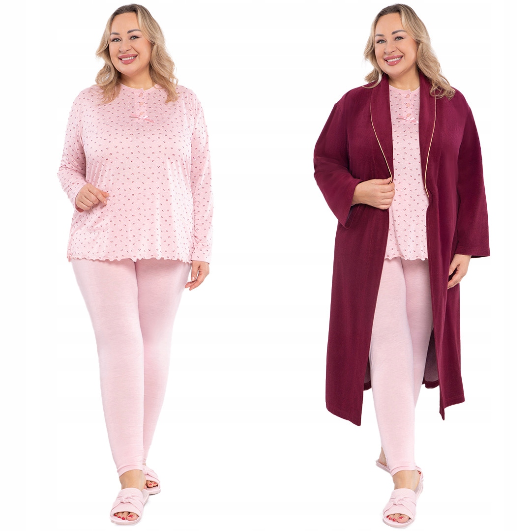 Růžové pyžamo s malými kvítky 54