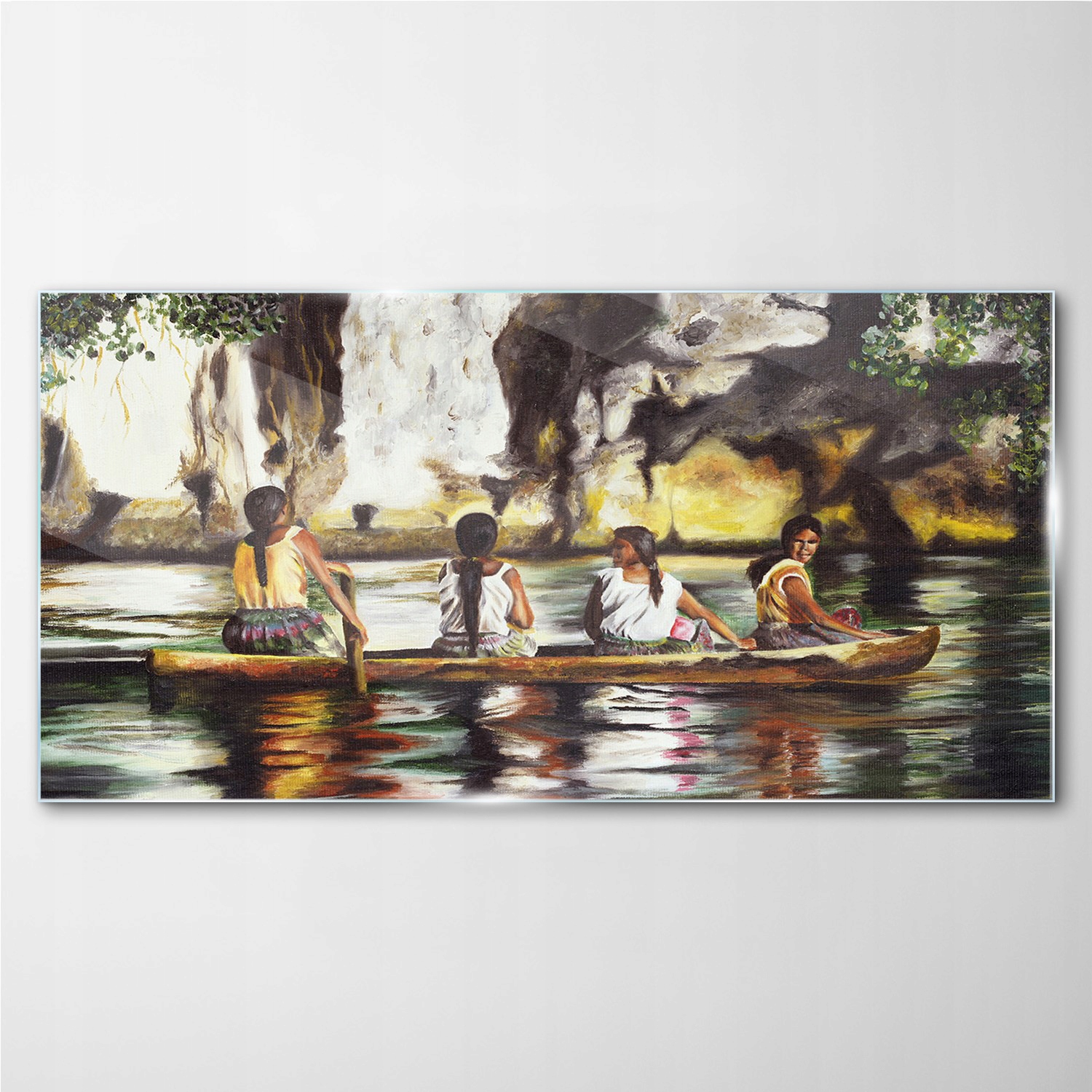 

Obraz z nadrukiem szklany Łódź kobiety woda 140x70