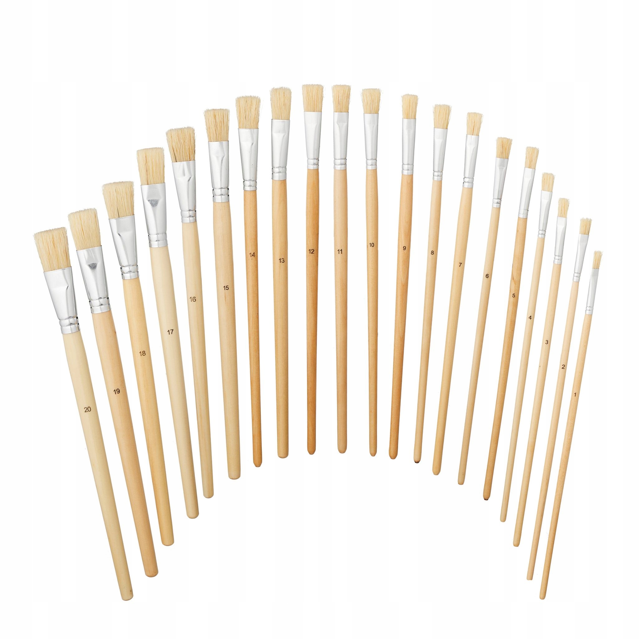 Sada 20KS Štětců Z Přírodních Štětin 1-20