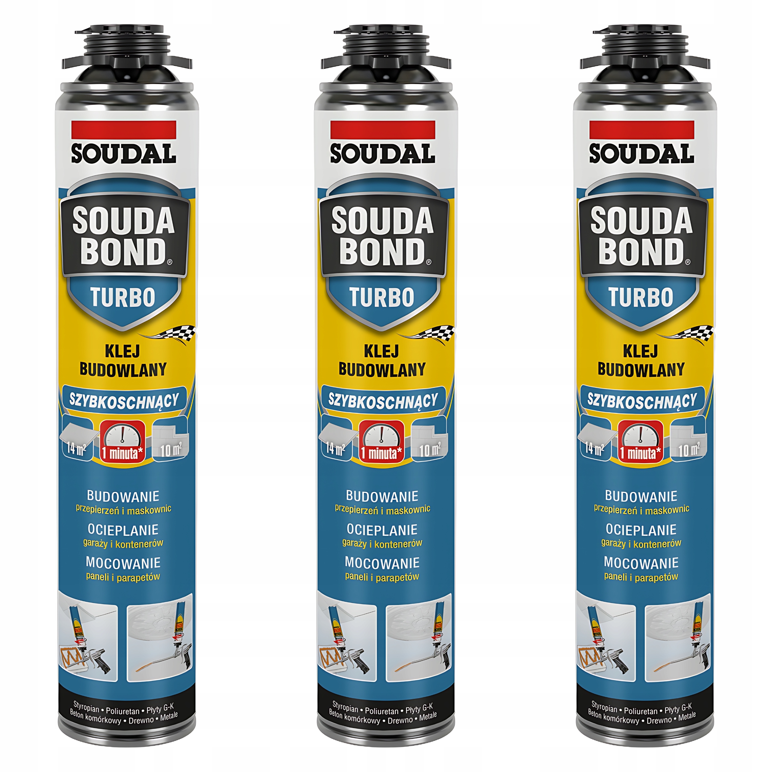 Rychleschnoucí polyuretanové stavební lepidlo Soudal Soudabond Turbo 750 ml