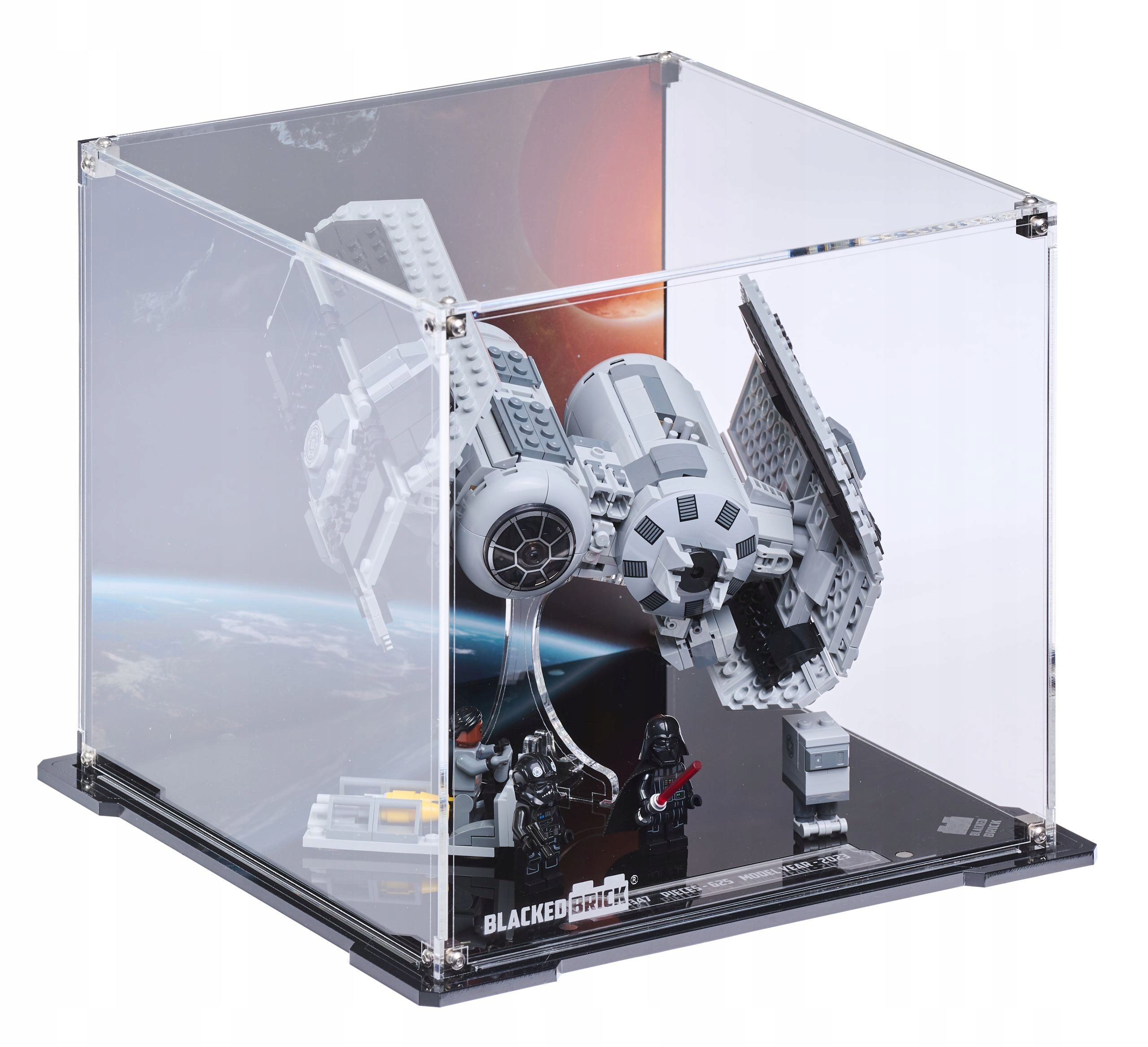 Vitrína s pozadím Blacked Brick pre Lego Star Wars 75347 Bombowiec Tie Bomber