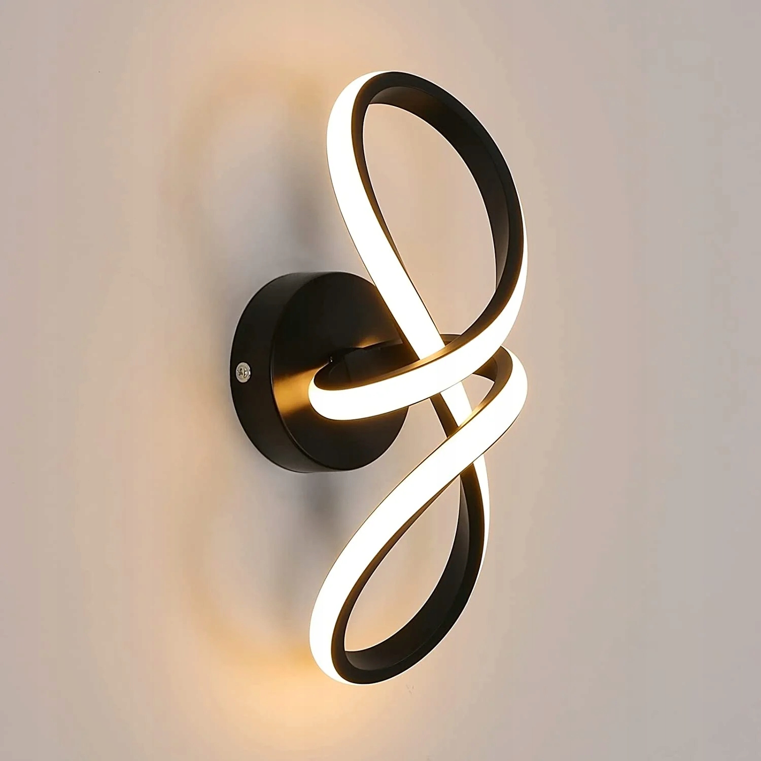 Lampa Scienna Lampa Led Nocna Kinkiet Czarna 3000K Do Salonu 1800LM