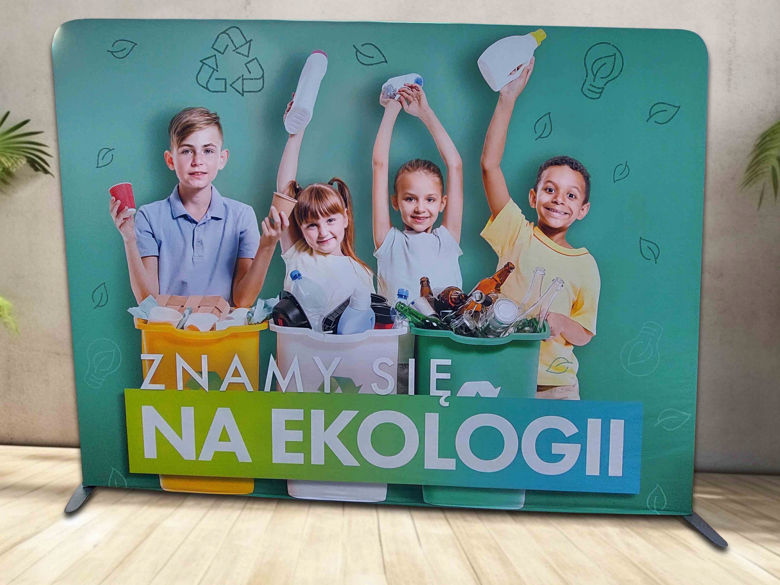 Ścianka Reklamowa Tekstylna 300x230 Nadruk Projekt jednostronna Stan opakowania oryginalne