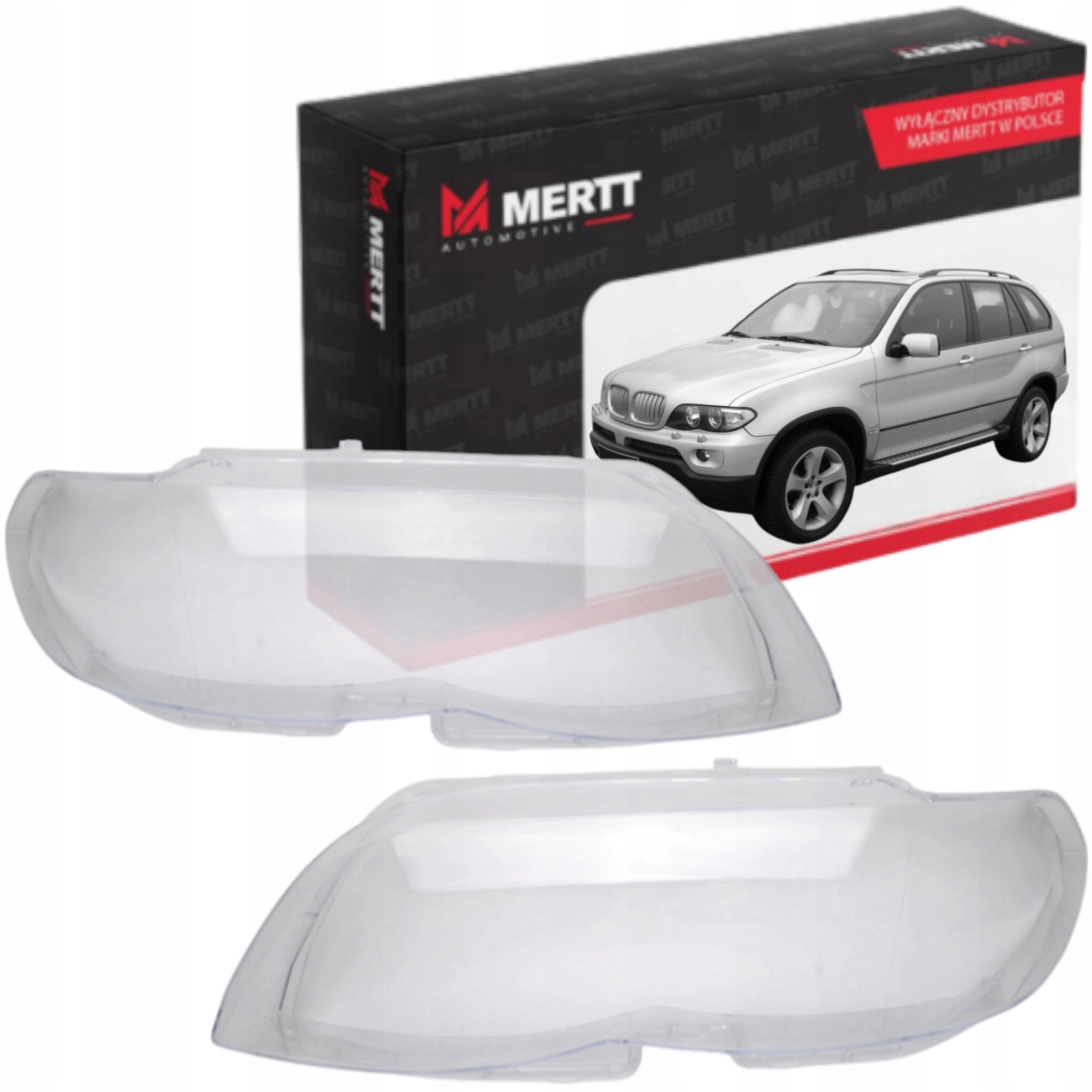 Kloše skla předního světlometu Pravého Levého Bmw X5 E53 LCI Sada