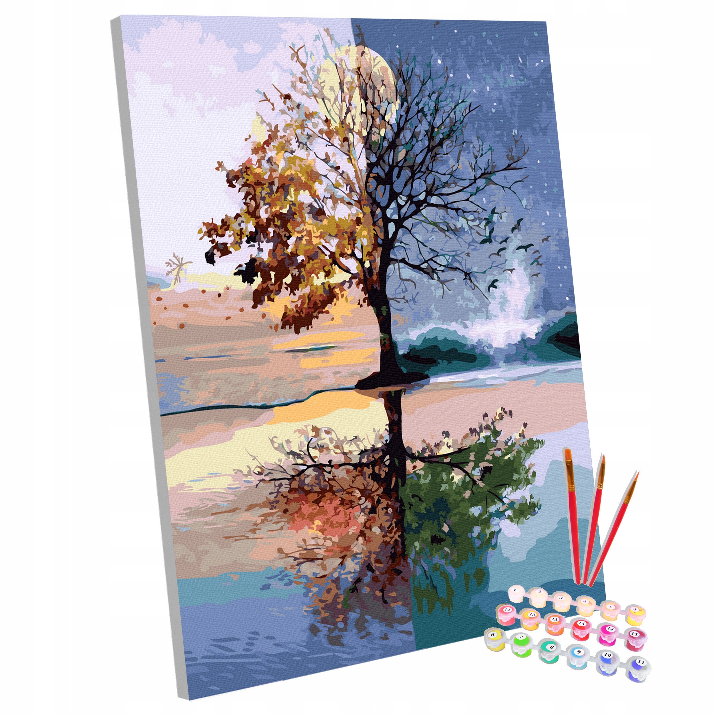 Sada Obraz na malování Malování Podle Čísel Na rámu Roční období 40x50 cm