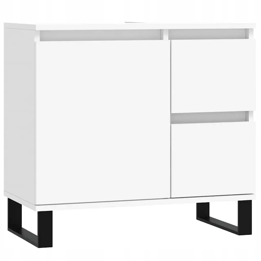 Bílá koupelnová skříňka 65x33x60 cm s 1 přihrádkou a 2 zásuvkami