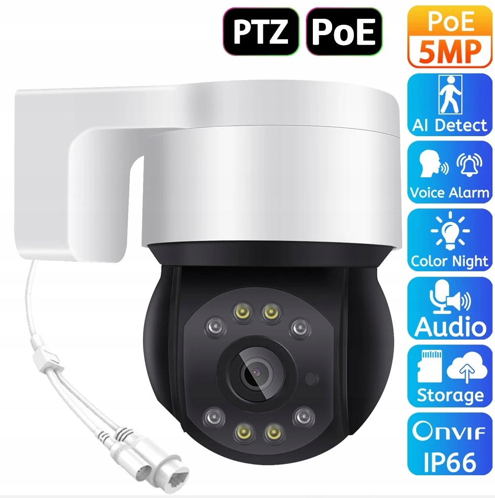 Ultra 5MPx Mini venkovní kamera PoE Ptz Ip