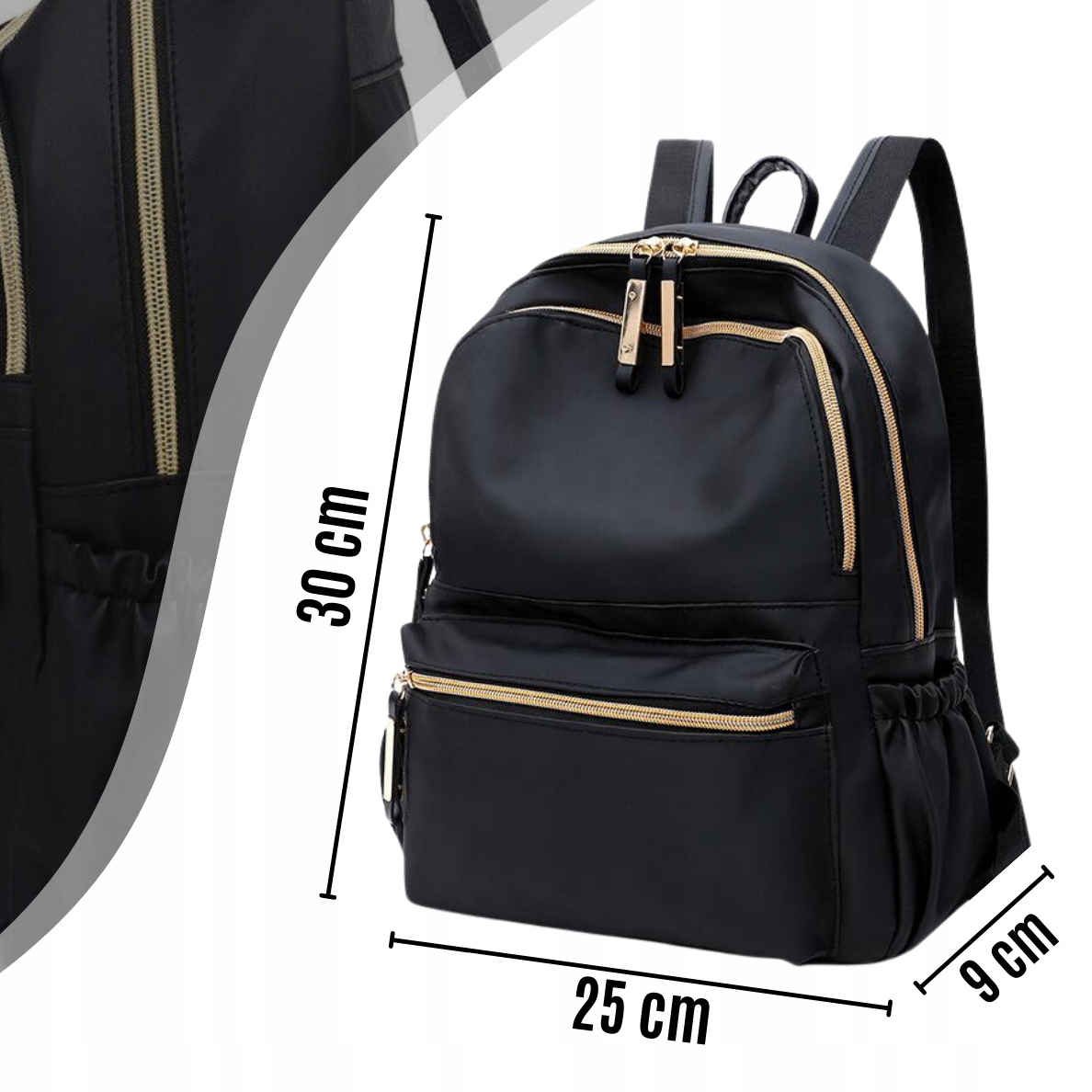 PLECAK DAMSKI MIEJSKI CZARNY POJEMNY SZKOLNY DUŻY SZKOLNY NA ZAKUPY DO PRAC Rodzaj elegancki