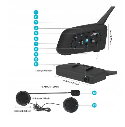 INTERKOM INTERCOM MOTOCYKLOWY EJEAS V6 PRO 2SZT Maksymalny czas czuwania 400 h
