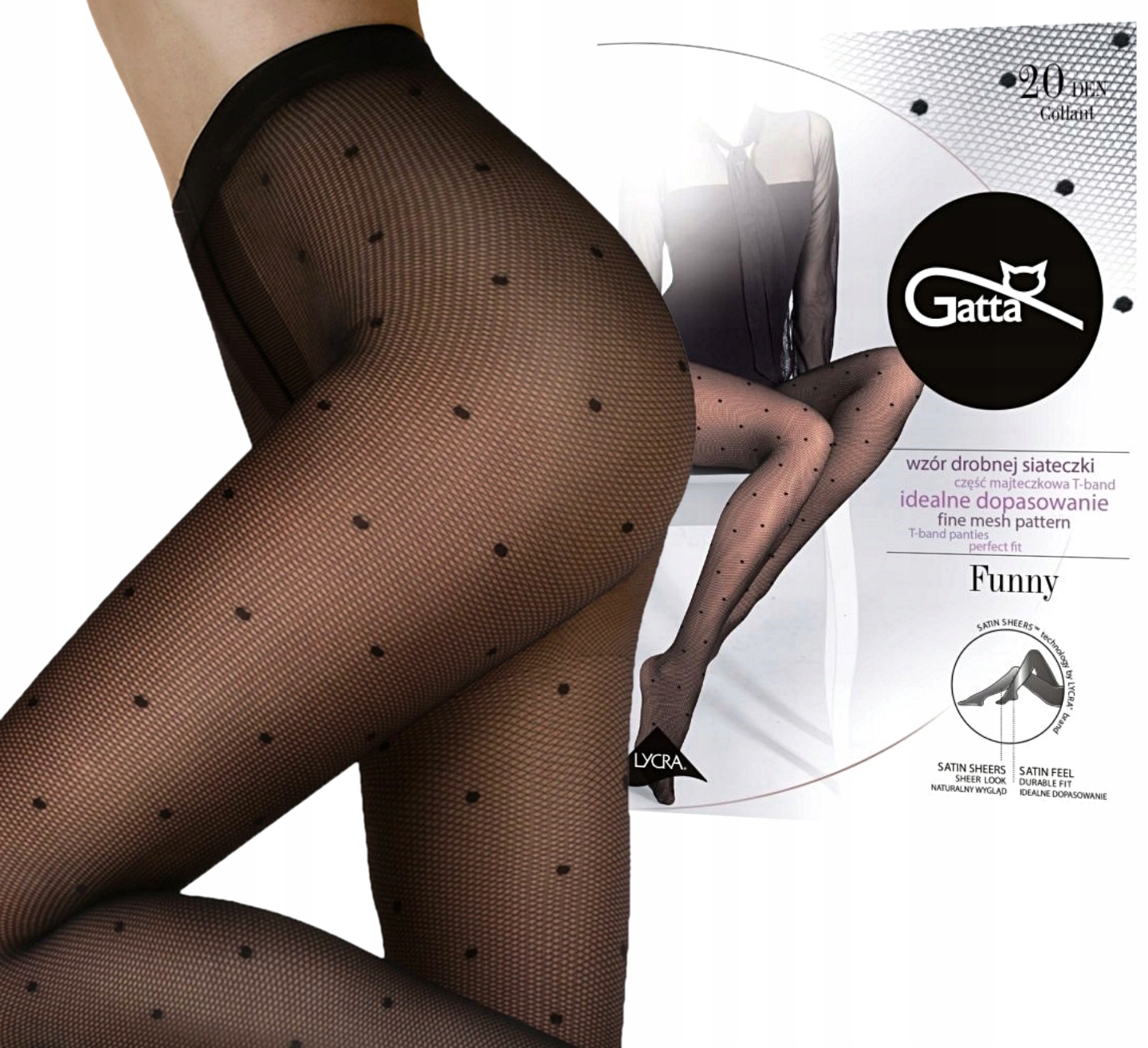 

Rajstopy damskie w kropki Funny 05 Gatta 5-XL