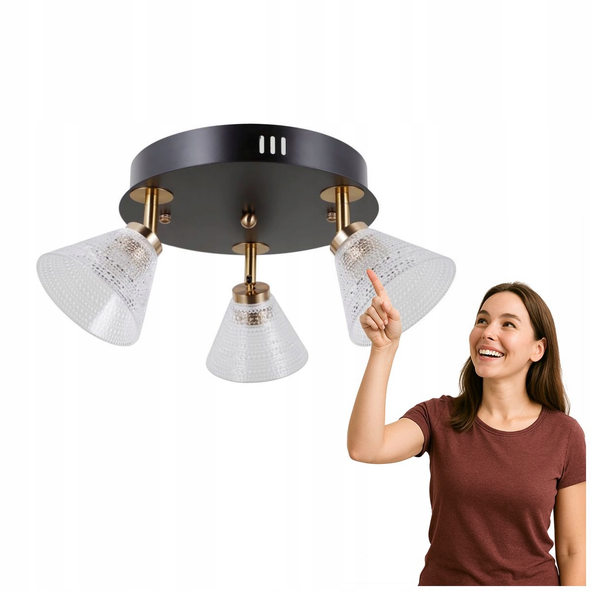 Led reflektor Orella 12W Čierny Zlatý Moderná Lampa Italux