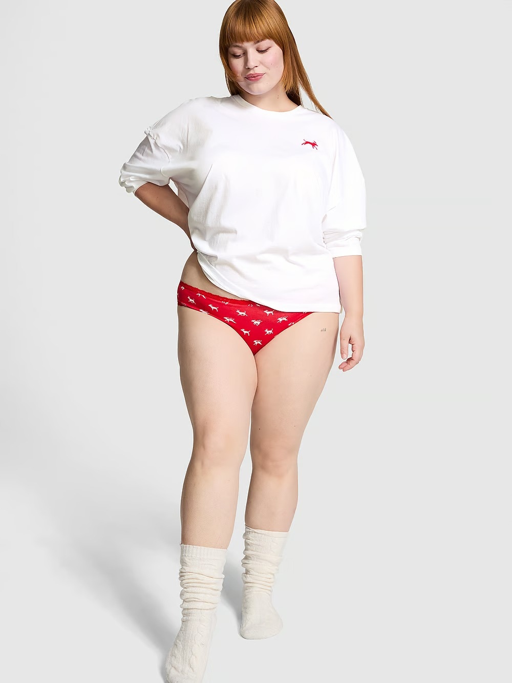 Bavlněné pyžamo tričko a kalhotky Victoria's Secret Pink pejsci M