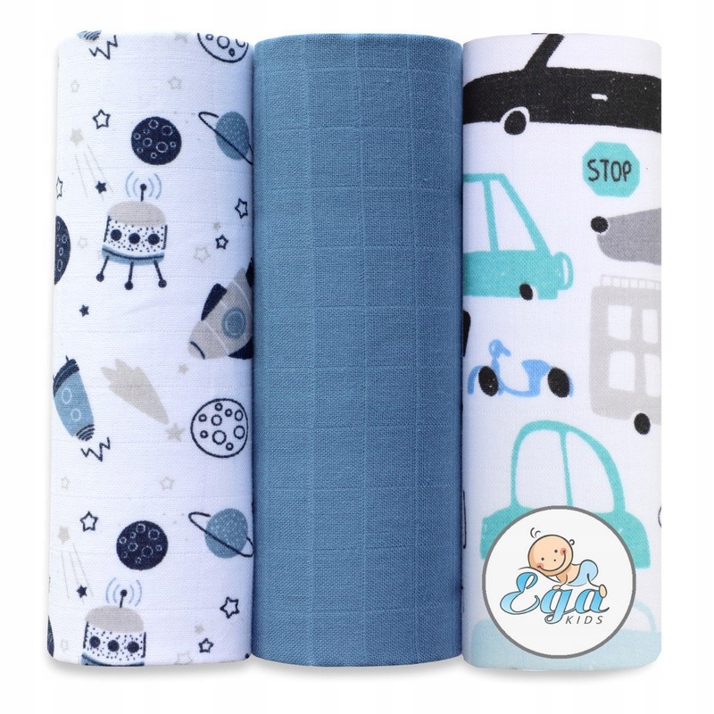 EGA PIELUCHY MUŚLINOWE PIELUSZKI Kolorowe ZESTAW 60/80