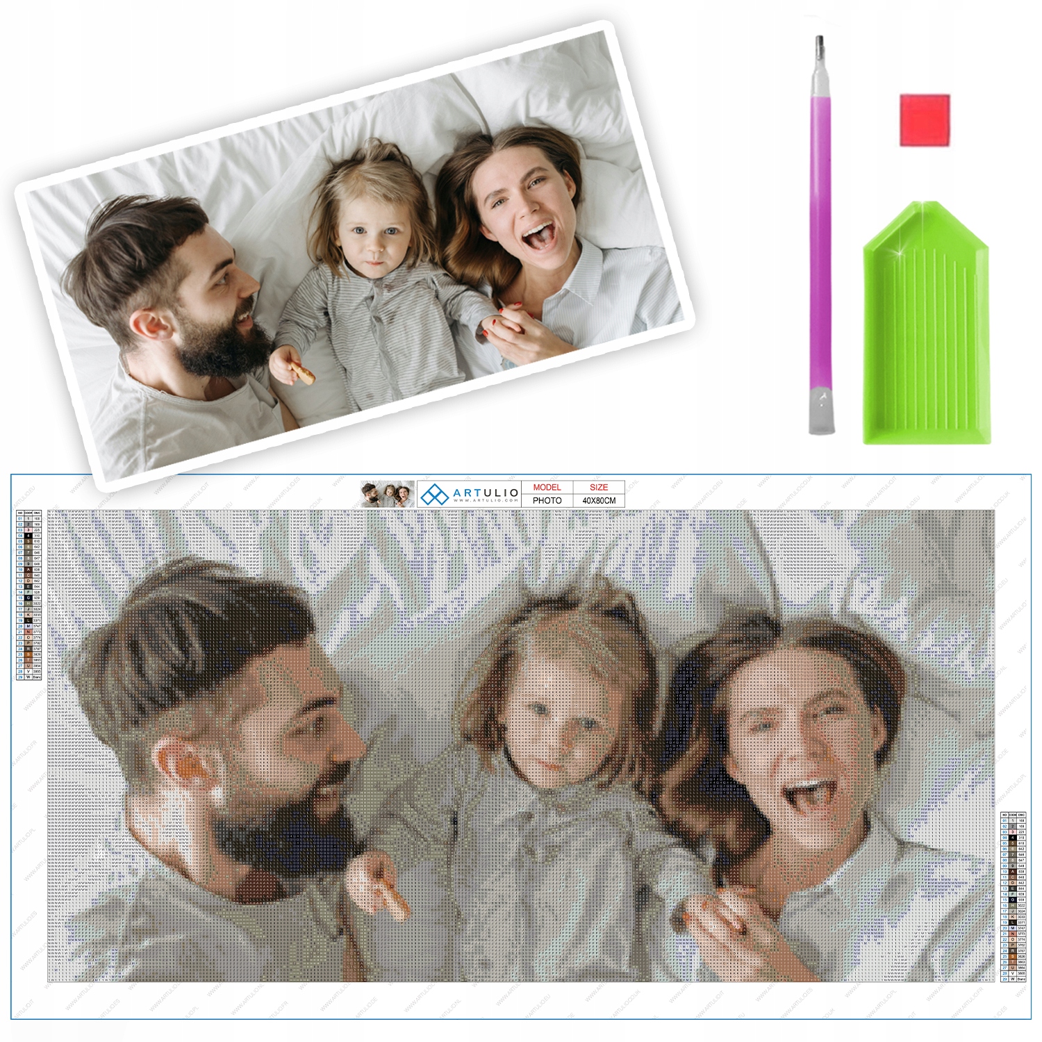 Extra velká diamantová výšivka z fotografie 80x40cm, Diamond Painting +příslušenství