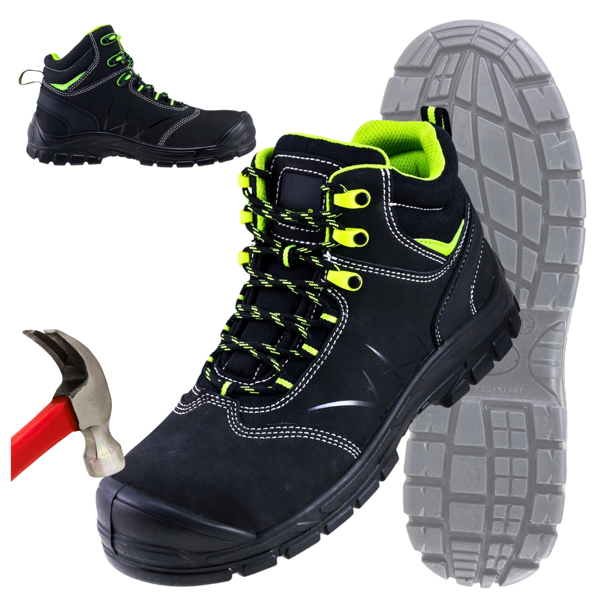 Pánské pracovní boty S1 s špičkou Bozp Nubuková kůže Lehké