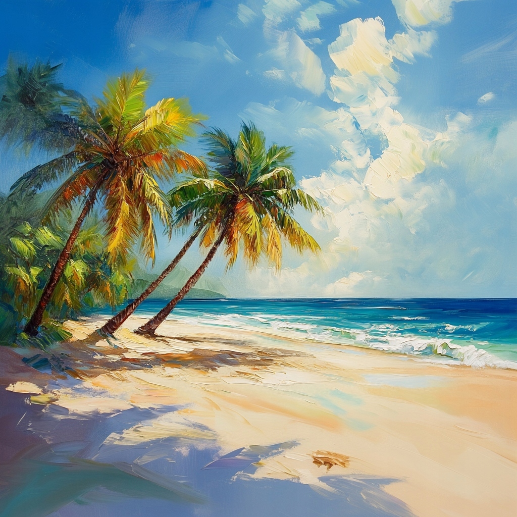 Obraz Na Plátně Canvas Exotická Krajina Pláž Tropy Palmy Oceán 80x80