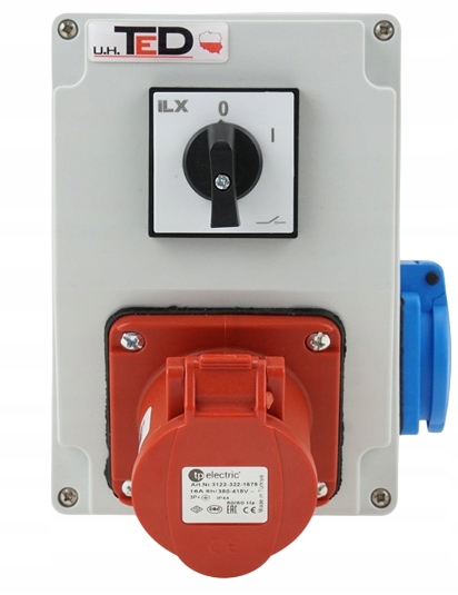 Rozvaděč Combopol Komplet 400V 16A/4P 250V 16A S Vypínačem 0-1