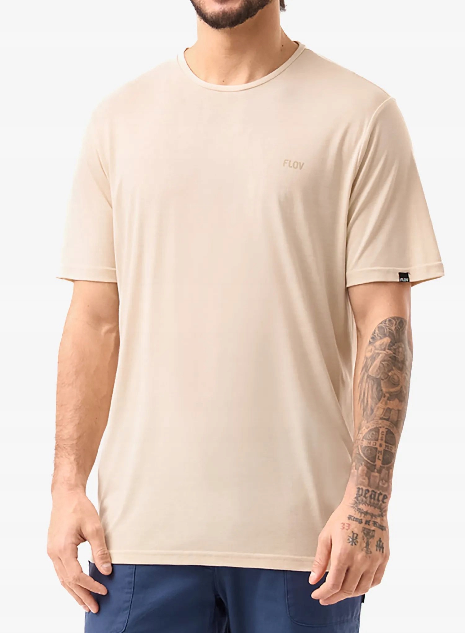 Tričko s potiskem Flov Timberon beige/olive L
