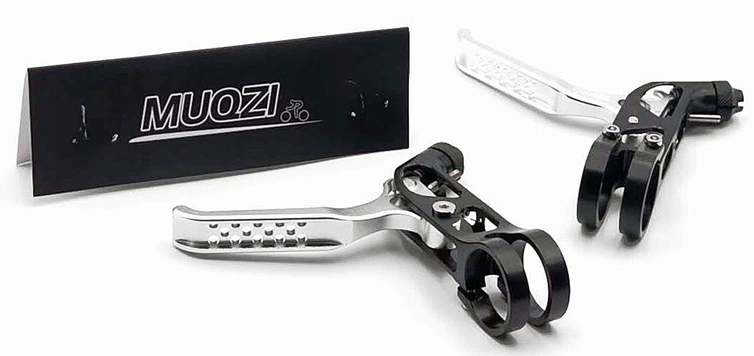 Muqzi Hliníkové brzdové kliky Ultralight vyřezané Cnc 75 g stříbrné