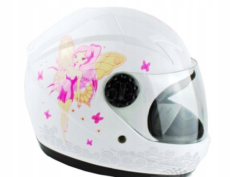 MINI KASK Dla DZIECI Dziecka White GIRLS WRÓŻKA e506 BIAŁY XL 48-50cm