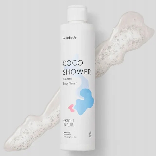 Krémový sprchový gel HelloBody Cocos dokonale čistí a pečuje o pokožku