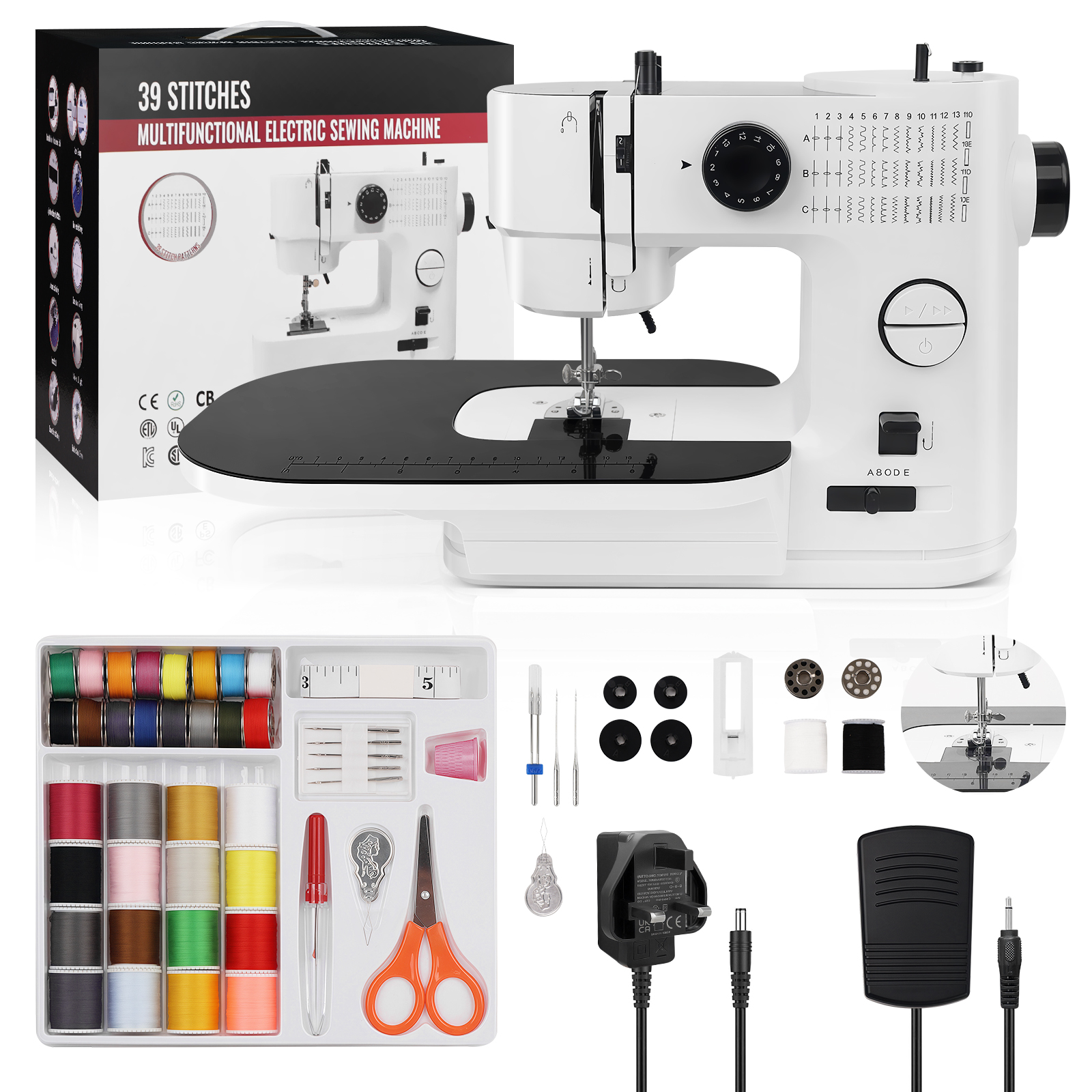 Maszyna Do Szycia Domowa Mechaniczna 40 Rodzaje Ściegów SM-638 Gratisy
