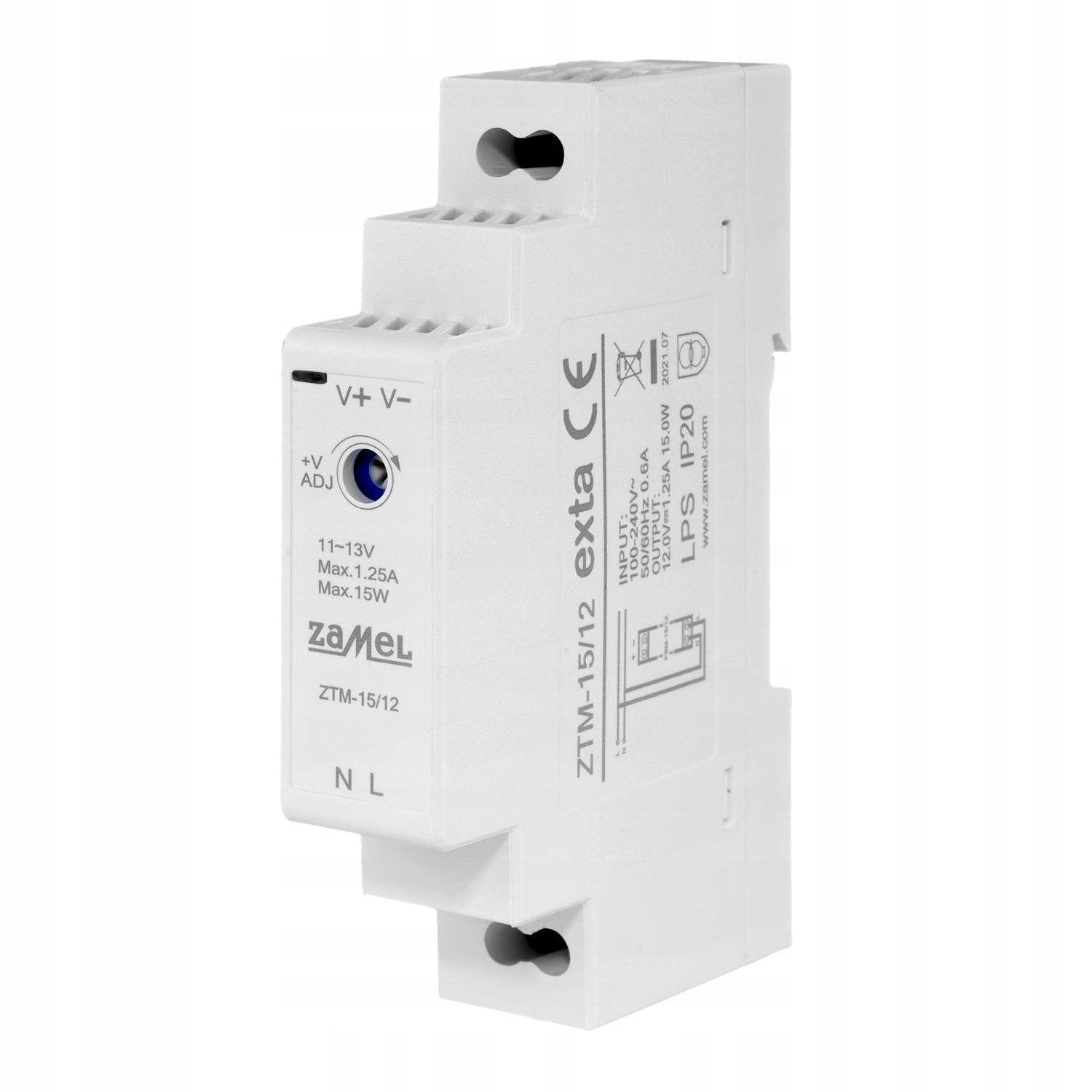 Zasilacz impuls na szynę DIN ZTM-15/12 Exta Zamel Model ZTM-15/12