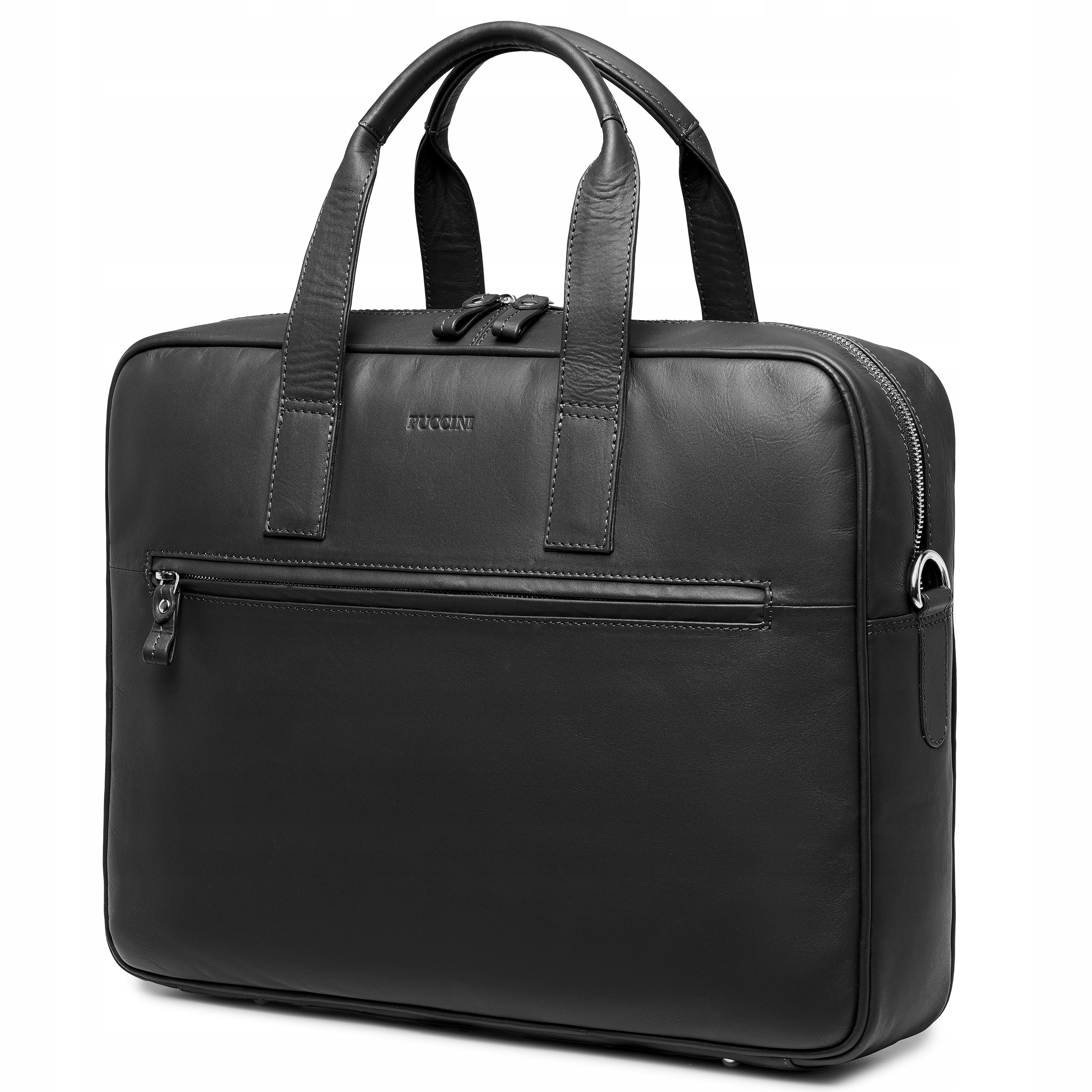 Taška Na Notebook Kožená Elegantní Aktovka 15'' Puccini Černá LGD7423 1