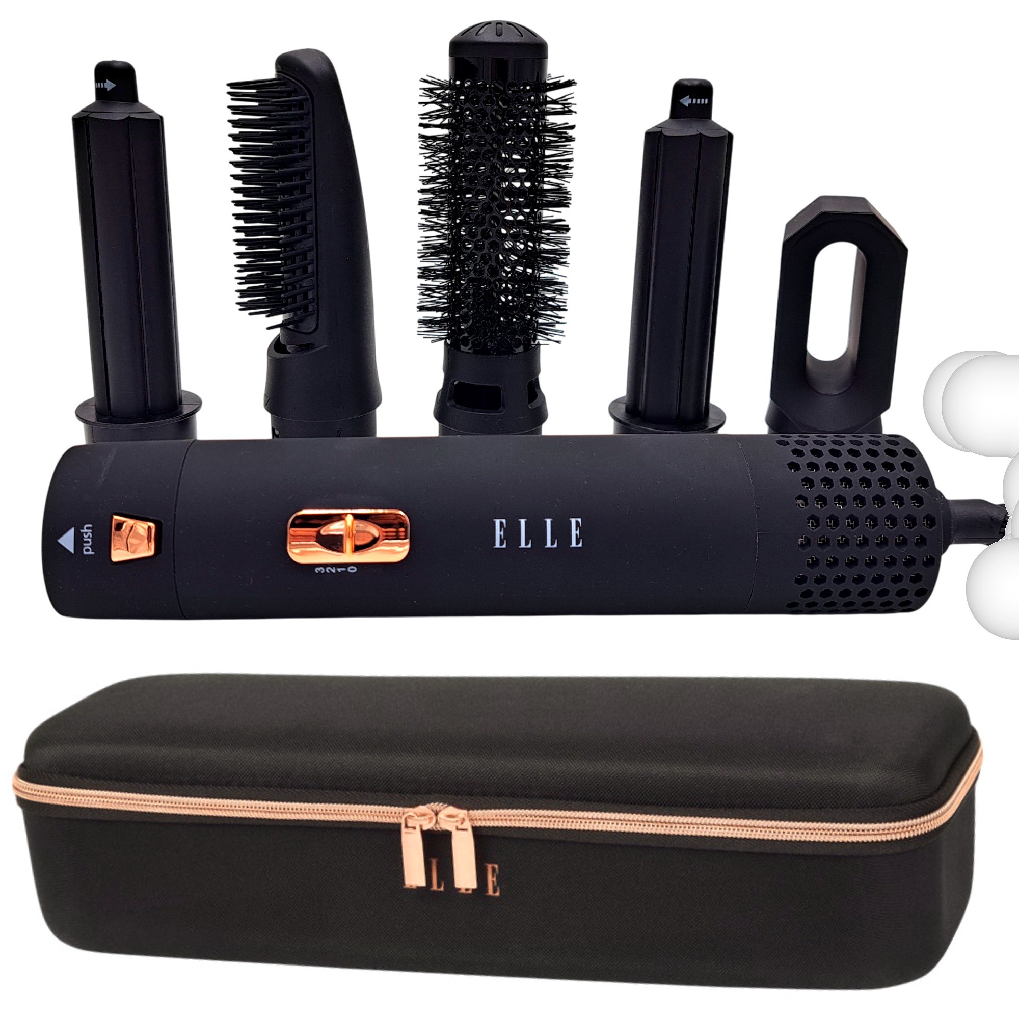 Lokówko-suszarka Do Włosów Elle 5w1 Wielofunkcyjna Nasadki 1200W