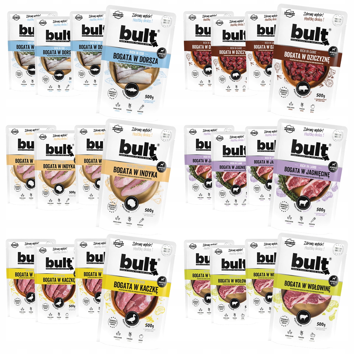 Levně Vlhké Krmivo Pro Psa Bult Mletý Sáček MIX Chutí Sada 24x500g