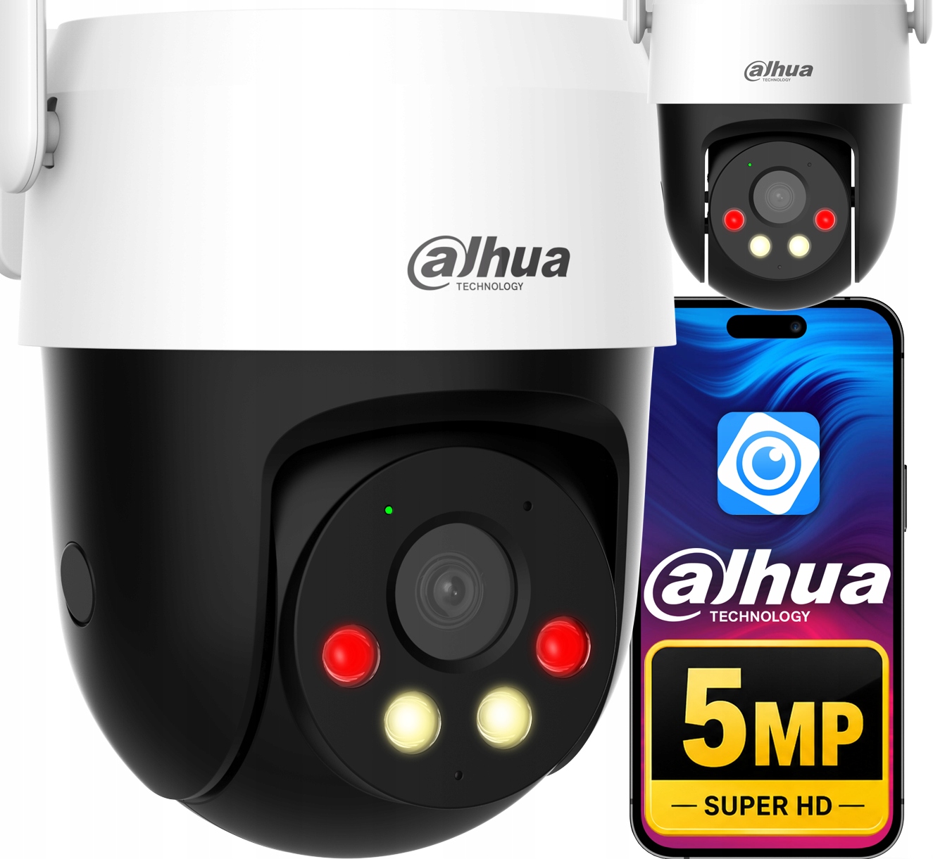 Wifi Kamera 5MP 3K Otočná Venkovní Dahua Mikrofon Reproduktor Detekce Ai