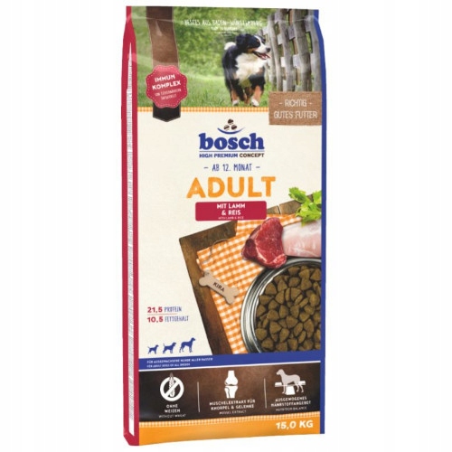 Levně Krmivo Bosch Adult Jehněčí pro psy, rýže 15kg