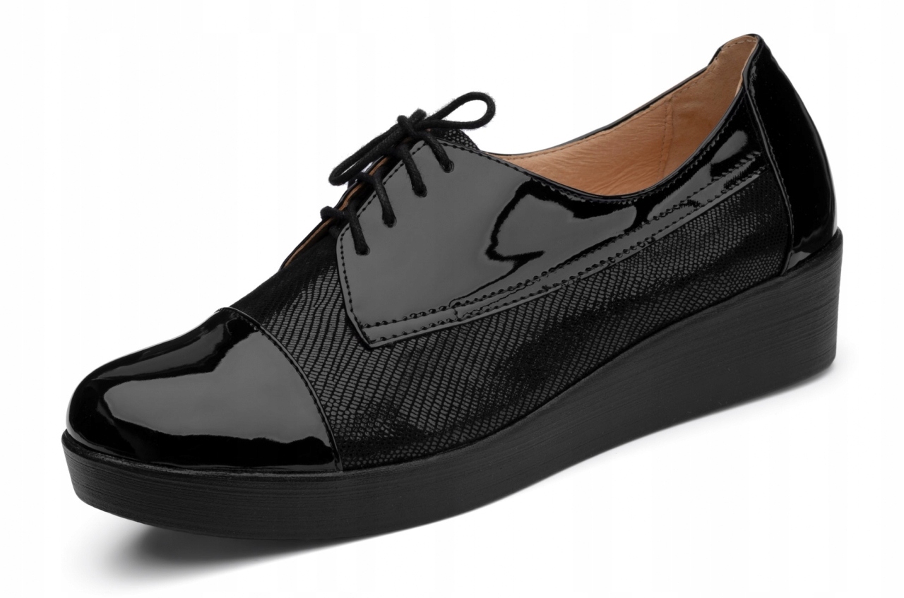Andy Fiesta czarne buty damskie półbuty skóra 38