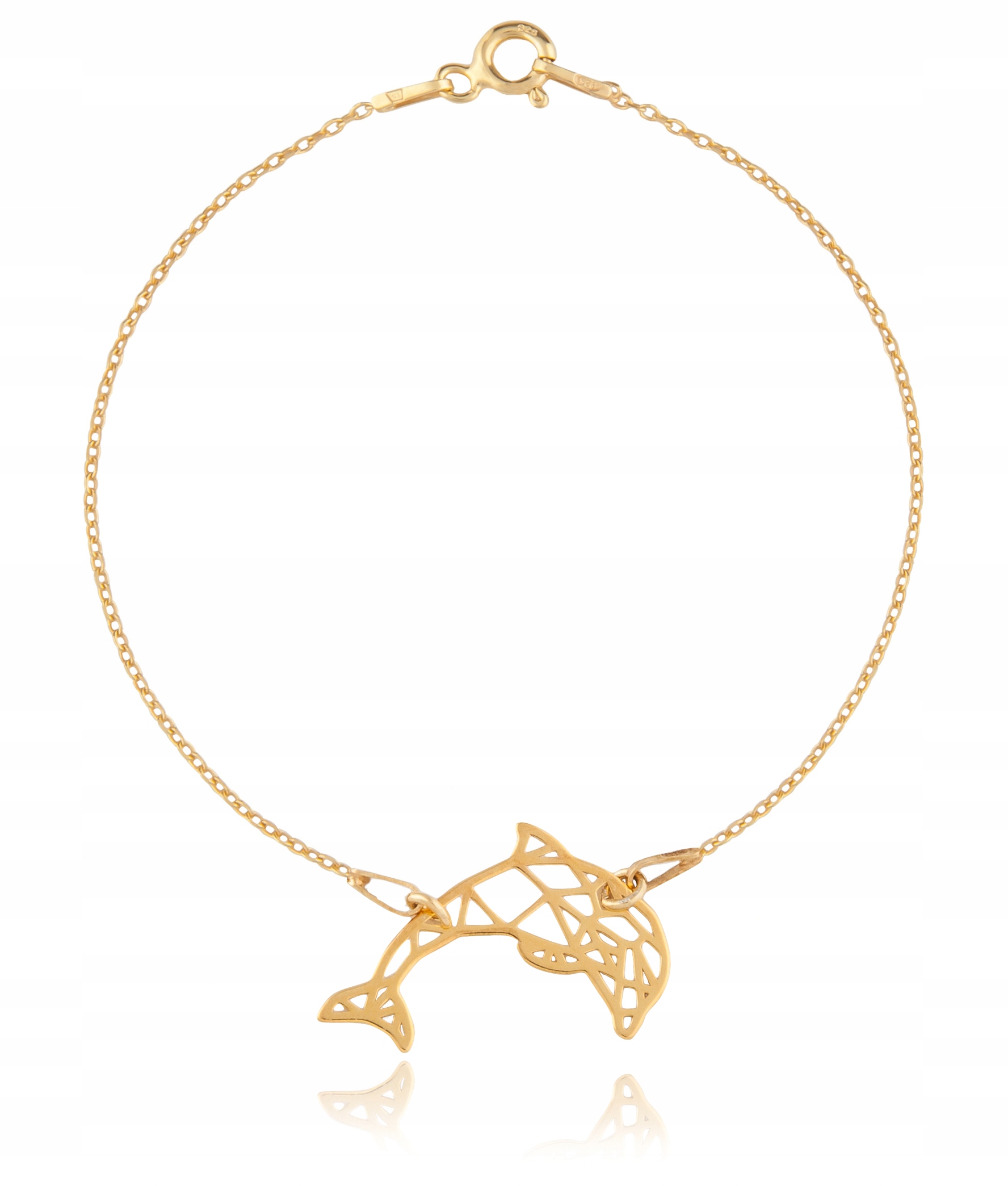 

Złota bransoletka delfin origami srebro 925