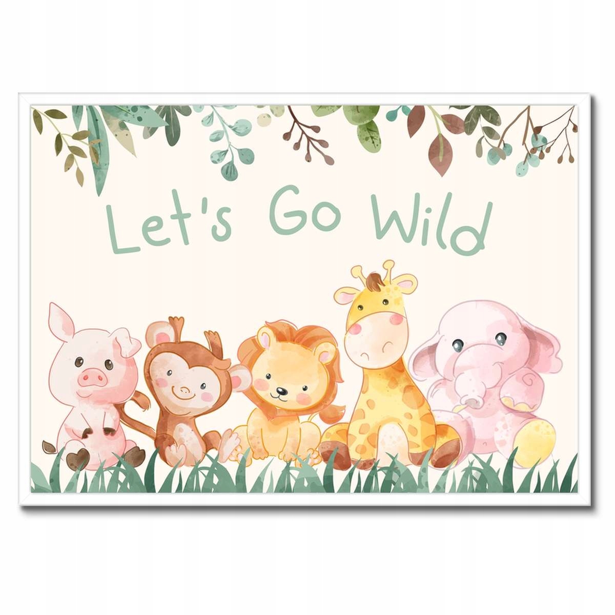 Plakáty v rámu 70x50 Lets go wild Sladká zvířátka