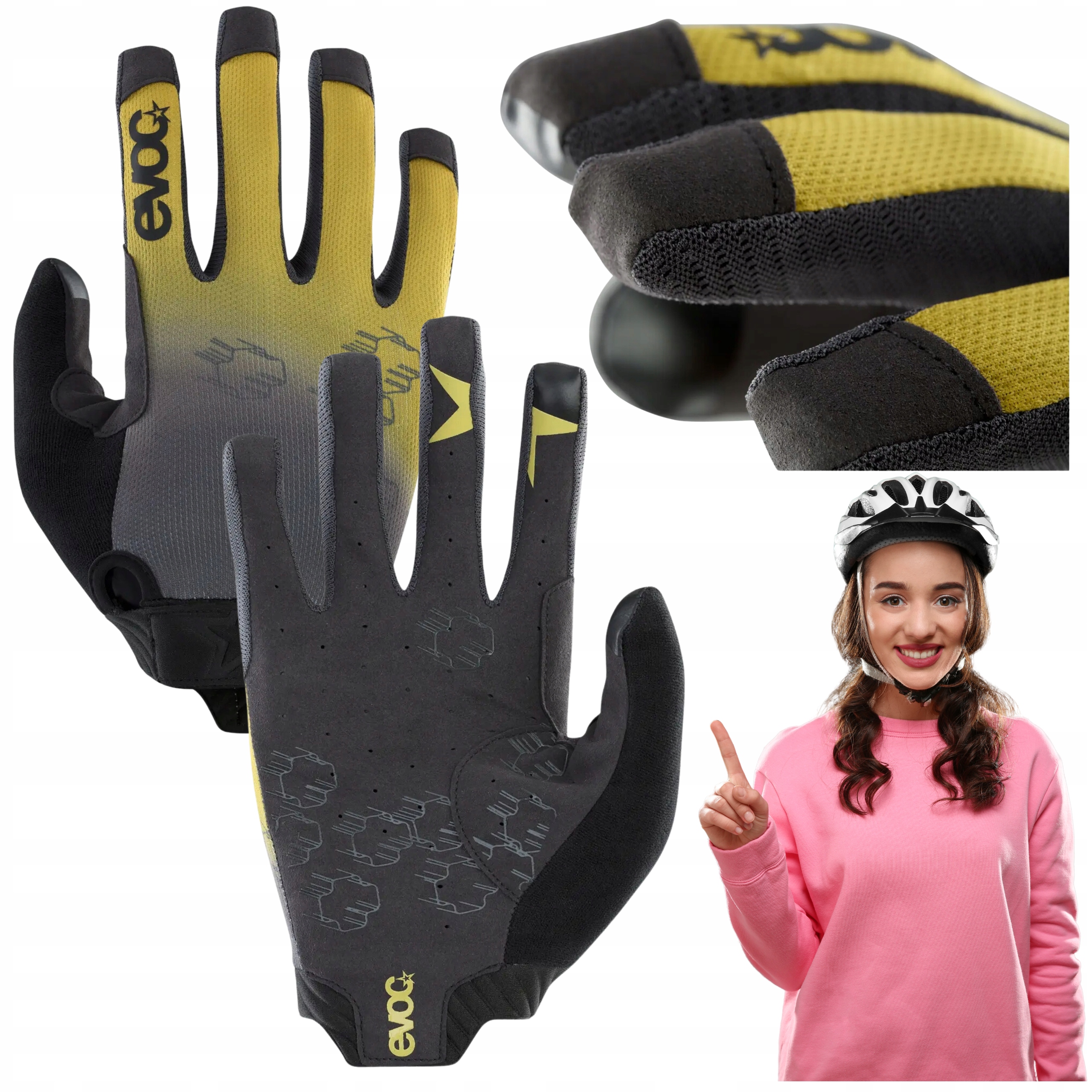 Cyklistické rukavice Evoc Enduro Touch Glove curry S