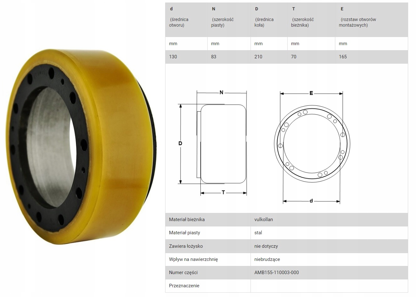 ZESTAW KÓŁ I ROLEK WÓZEK MANITOU EP15 1500kg Numer katalogowy części HC1002HC1005HC1004+6204 2RS