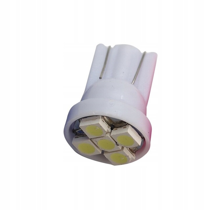 ŻARÓWKA MOTOCYKLOWA LED 5 SMD 1210 W3W W5W W10W T10 POSTOJÓWKA BIAŁA