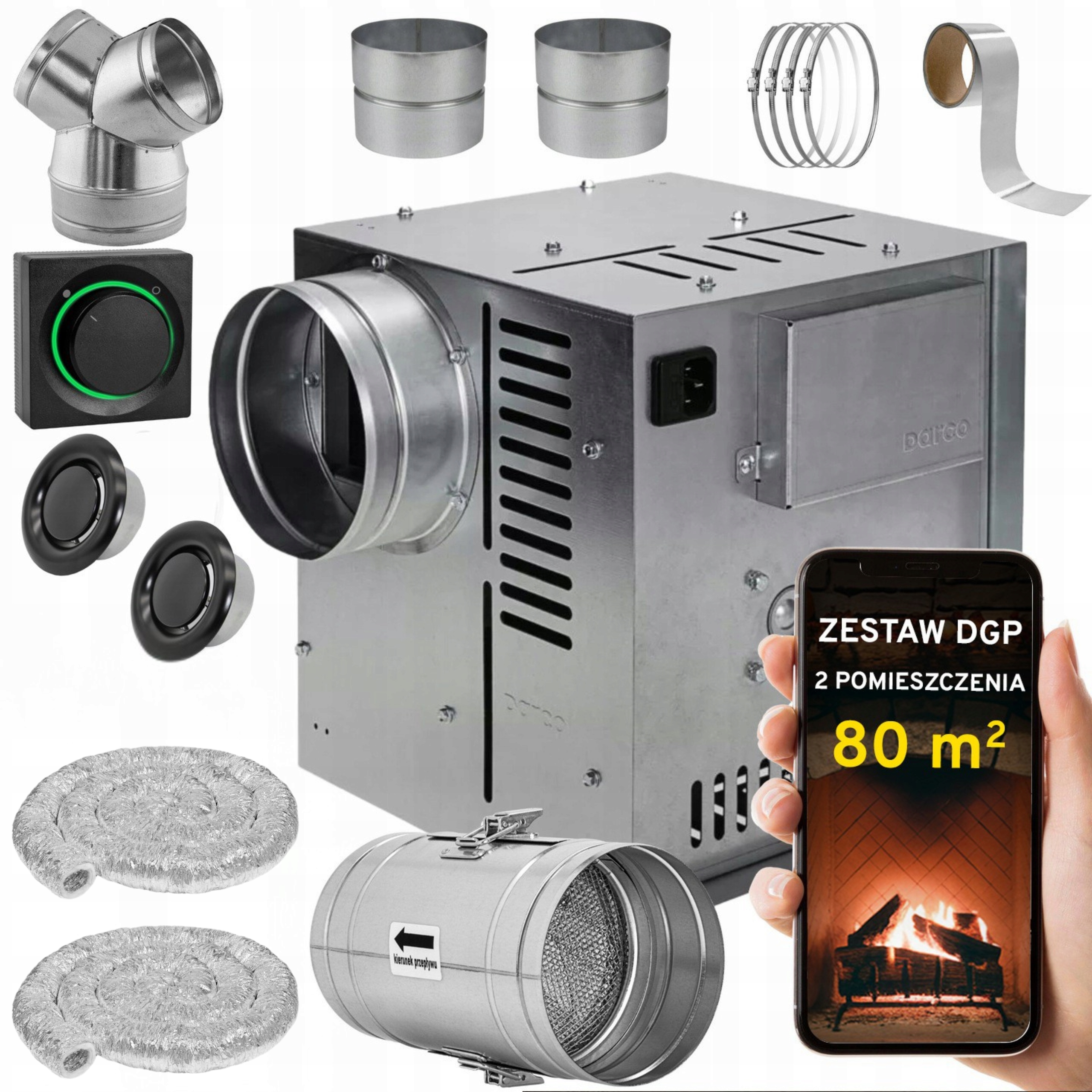 Komínová Turbína Ventilátor Komínový Set Dgp 2 miestnosti 80 m2